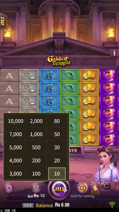 Golden Temple bets screenshot