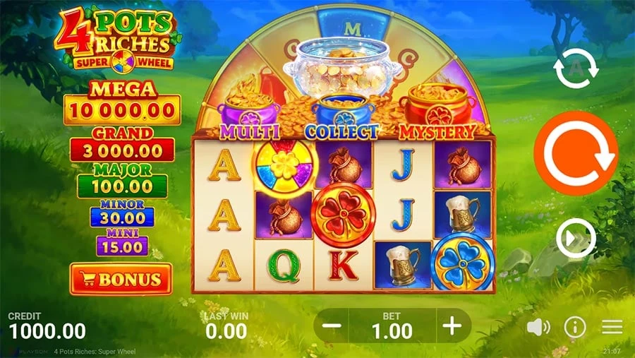 4 Pots Riches Super Wheel base game