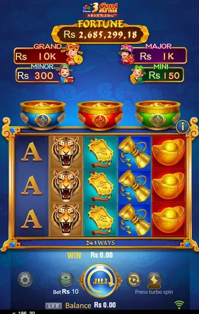 3 coin wild tiger screenshot