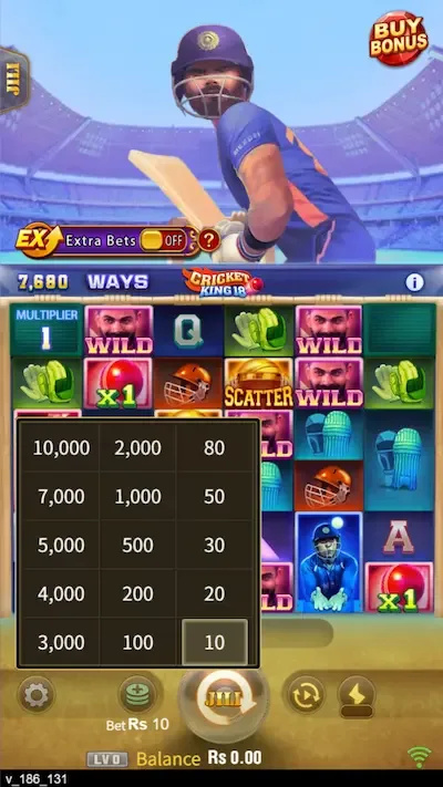 Cricket King 18 bets