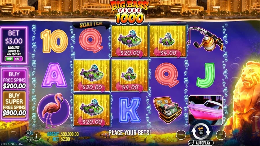 Big Bass Vegas 1000 base game