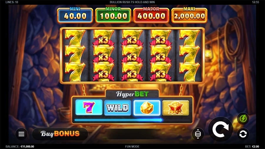 Bullion Rush 7s Hold and Win base game