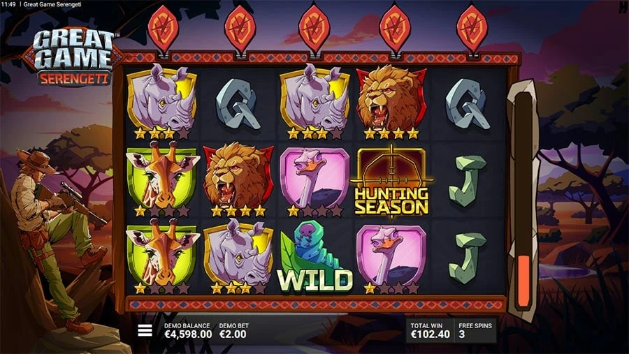 Great Game Serengeti feature screen 2