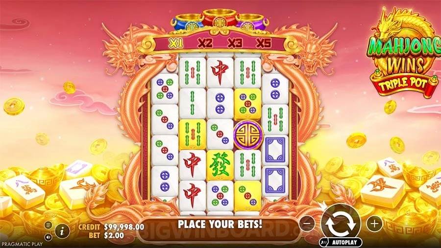 Mahjong Wins Triple Pot base game