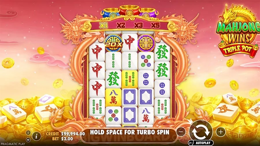 Mahjong Wins Triple Pot feature screen 1