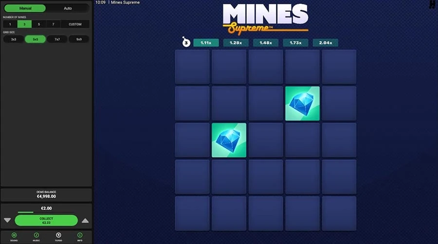 Mines Supreme base game