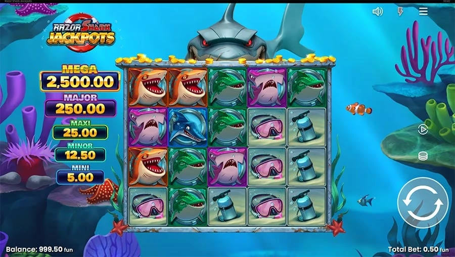 Razor Shark Jackpots base game