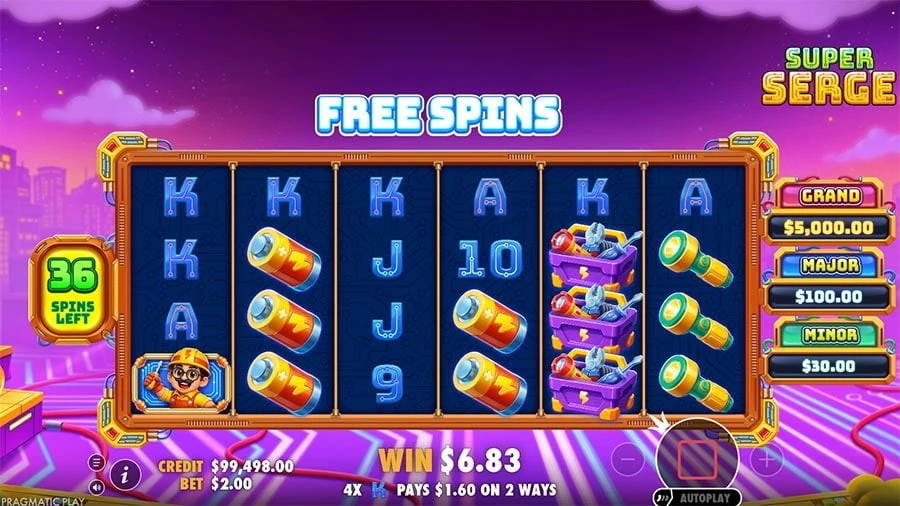 Super Serge feature screen 2