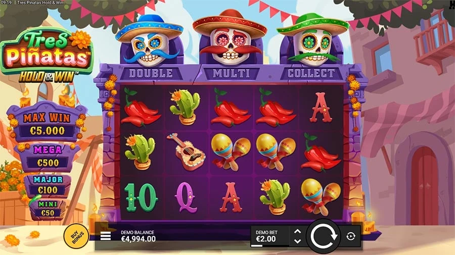 Tres Pinatas Hold & Win base game
