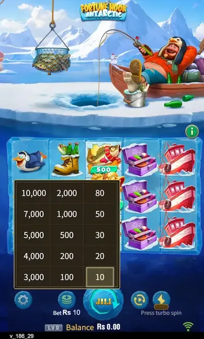 Fortune Hook Antarctic game interface