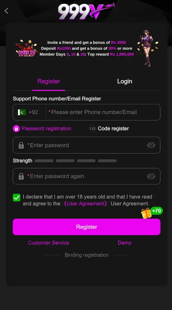 999v register interface