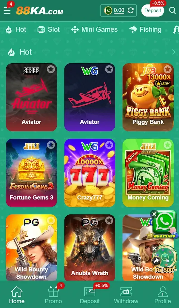 88KA game interface