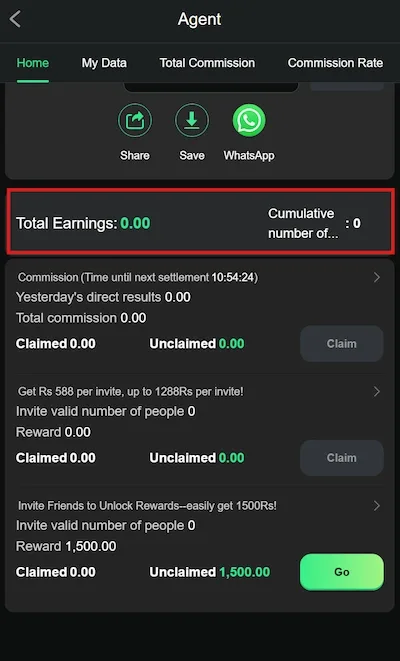 total earned commissions