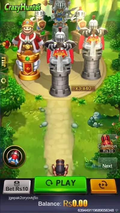 Crazy Hunter interface