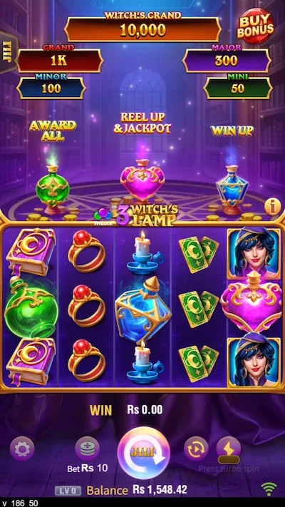 3 Witch's Lamp interface