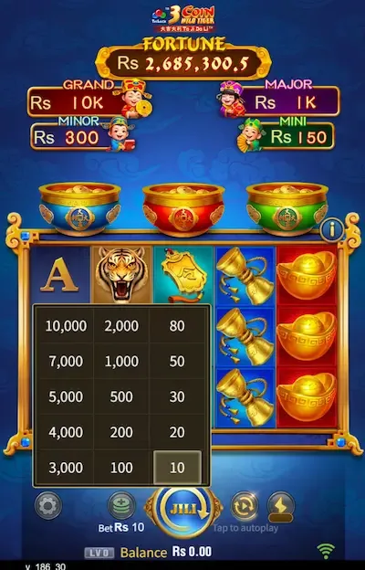 3 coin wild tiger screenshot
