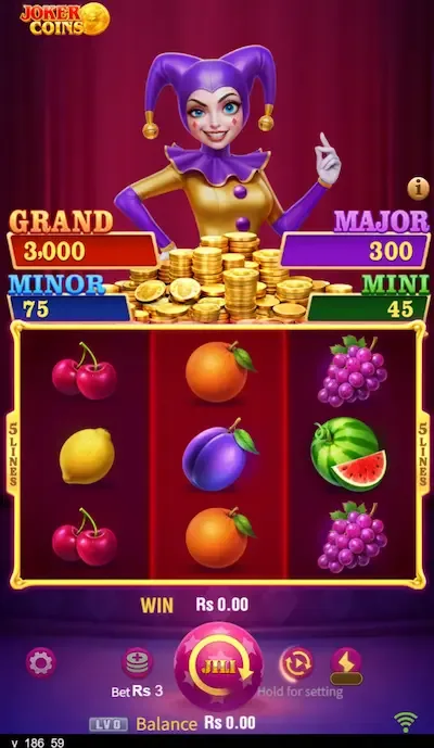 Joker Coins interface