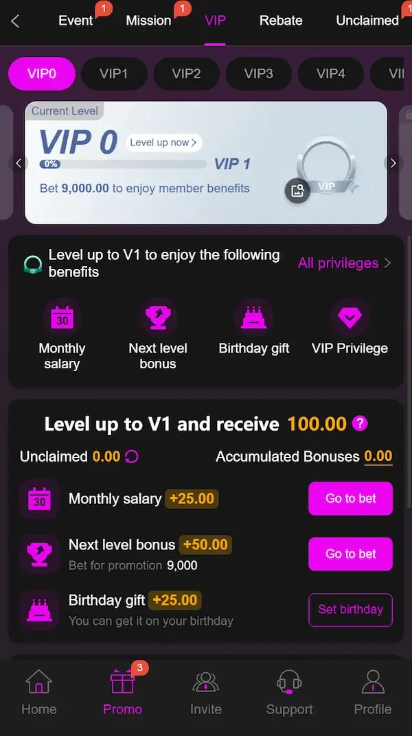 999iG game vip program interface