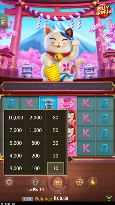 Neko Fortune bets board