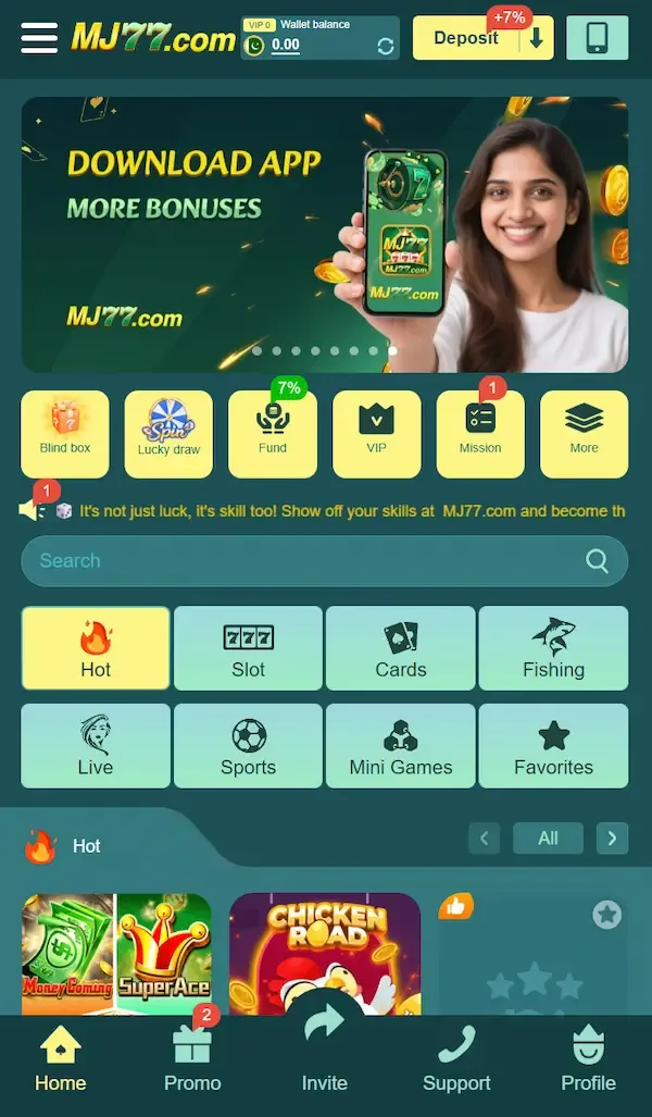 MJ77 Game app screenshot