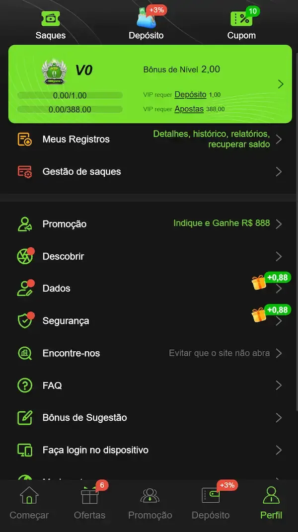 888 game app screenshot